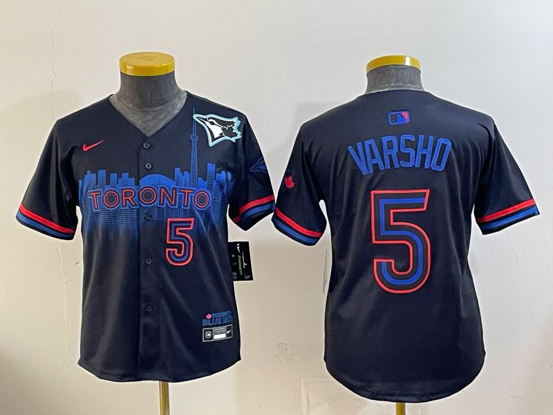 Youth 2025 Nike Toronto Blue Jays #5 Varsho Blue Game MLB Jersey 010->youth mlb jersey->Youth Jersey